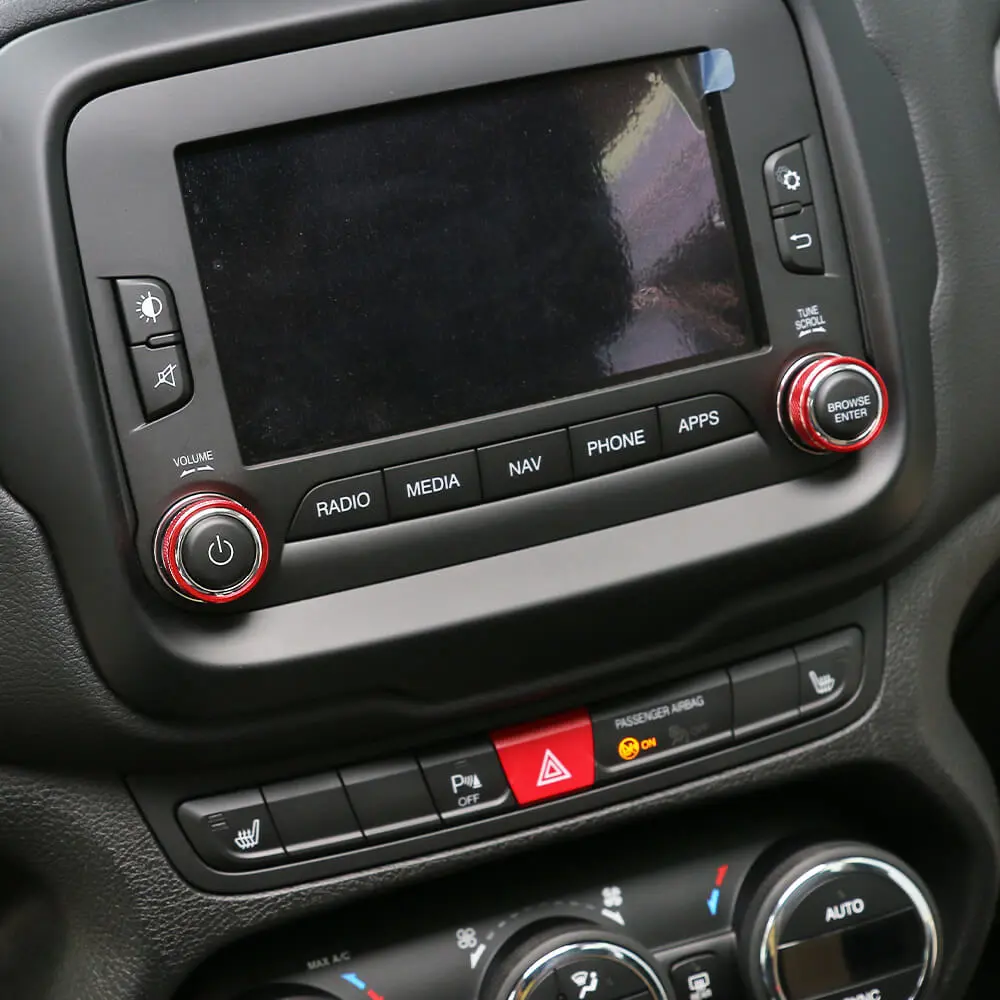 For 2015-2017 Jeep Renegade CD Switch Button Knob Cover Ring Trim - Image 3