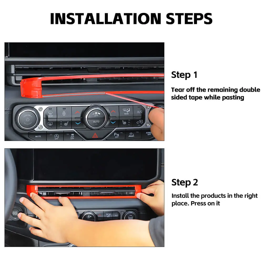 For 2024+ Jeep Wrangler JL & Gladiator JT Center Air Vent Bezel Trim – Dashboard Interior Accent - Image 5