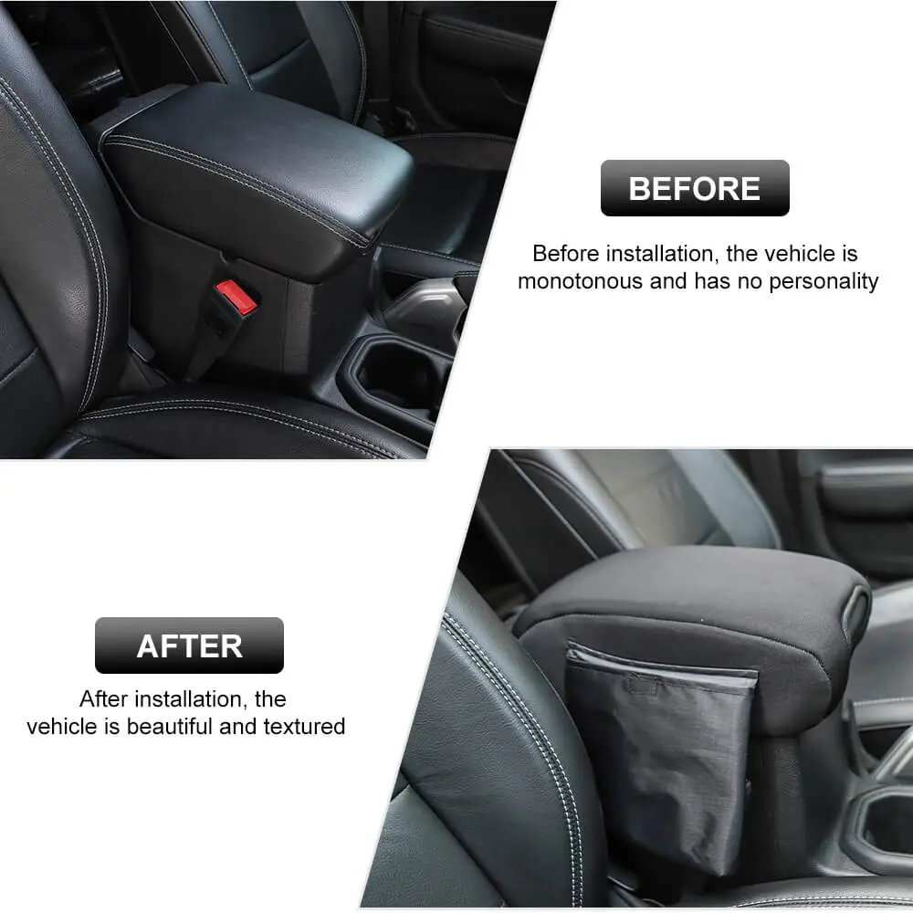 For 2018+ Jeep Wrangler JL & Gladiator JT Armrest Box Soft Cover Pad with Side Storage Pockets Bag - Image 2