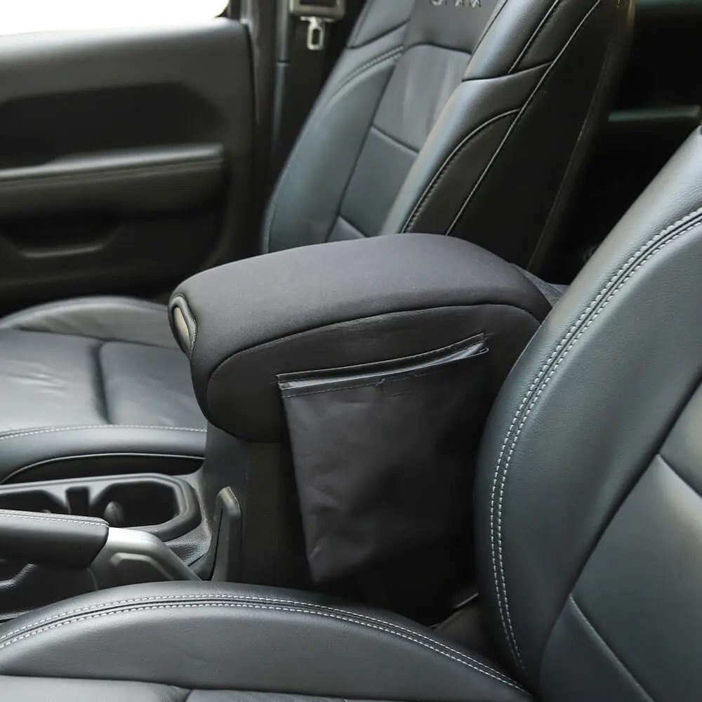 For 2018+ Jeep Wrangler JL & Gladiator JT Armrest Box Soft Cover Pad with Side Storage Pockets Bag - Image 4