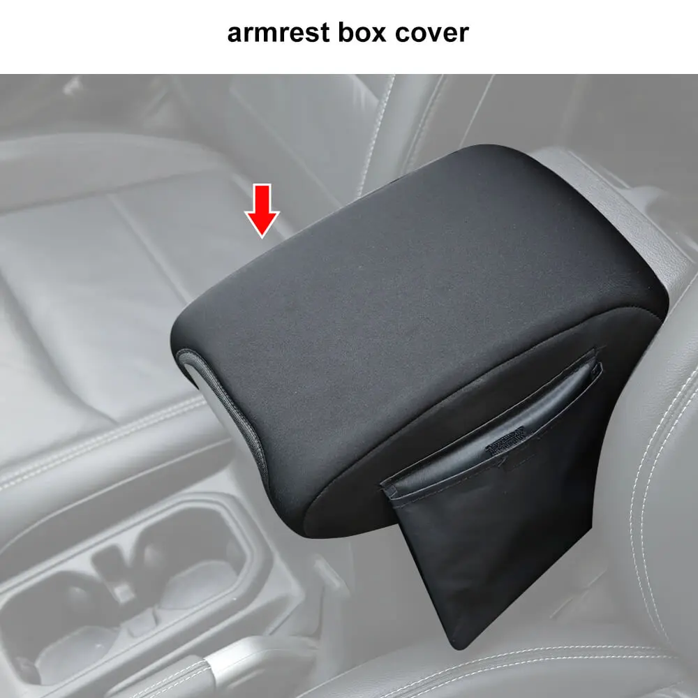 For 2018+ Jeep Wrangler JL & Gladiator JT Armrest Box Soft Cover Pad with Side Storage Pockets Bag - Image 5