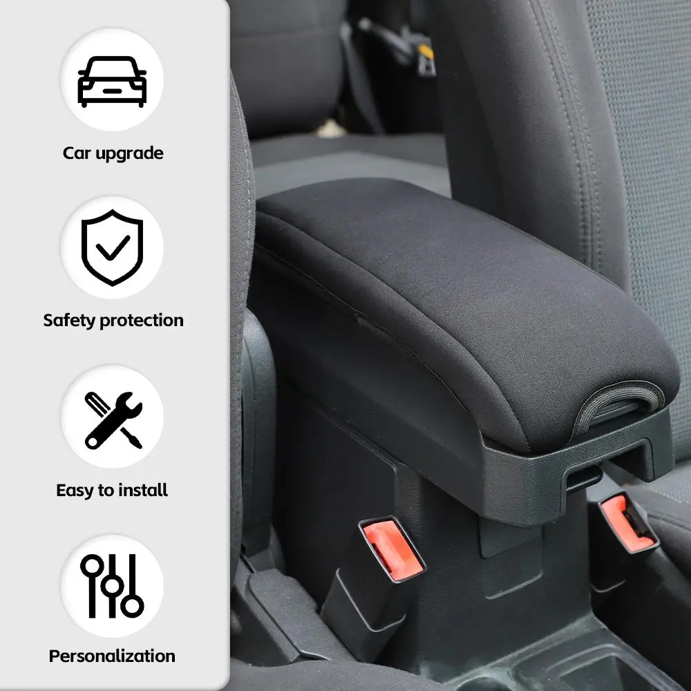 For Jeep Compass 07-16/Patriot 11-16 Center Armrest Box Cloth Cover Black - Image 5
