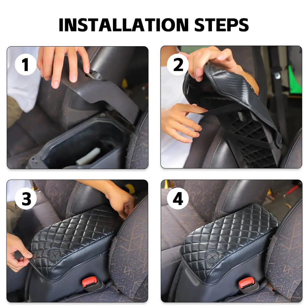 For 1997-2006 Jeep Wrangler TJ Center Console Armrest Box Pad Leather Cover - Image 5