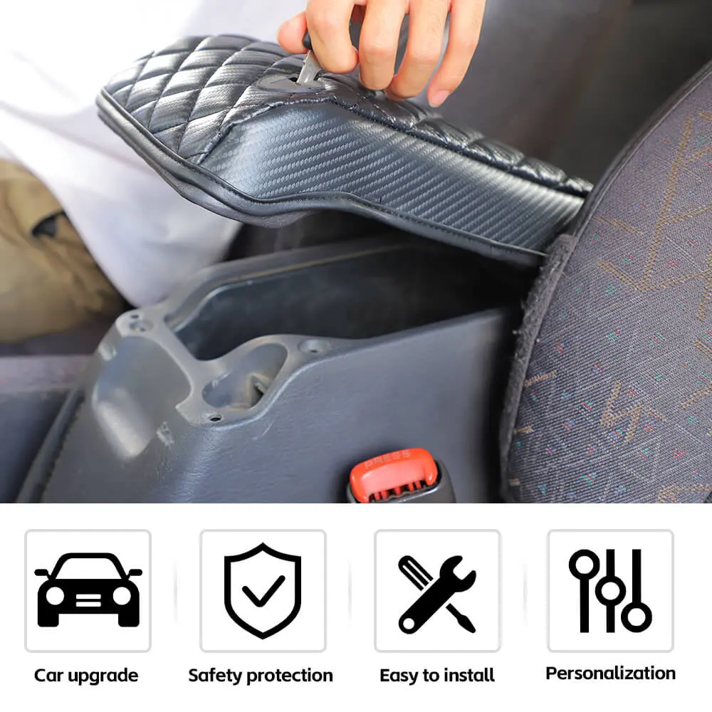 For 1997-2006 Jeep Wrangler TJ Center Console Armrest Box Pad Leather Cover - Image 6