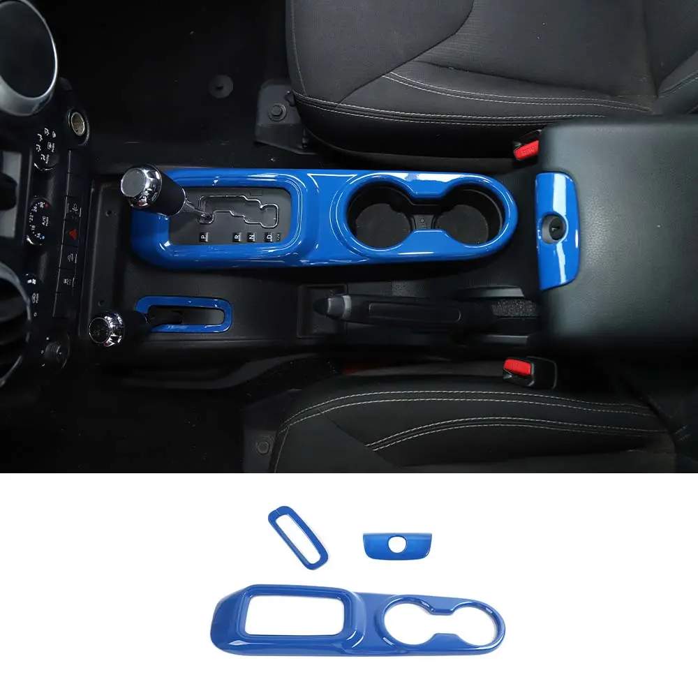 For 2011-2018 Jeep Wrangler JK JKU Center Console Armrest Cup Holder Gear Shift Trim - Image 11