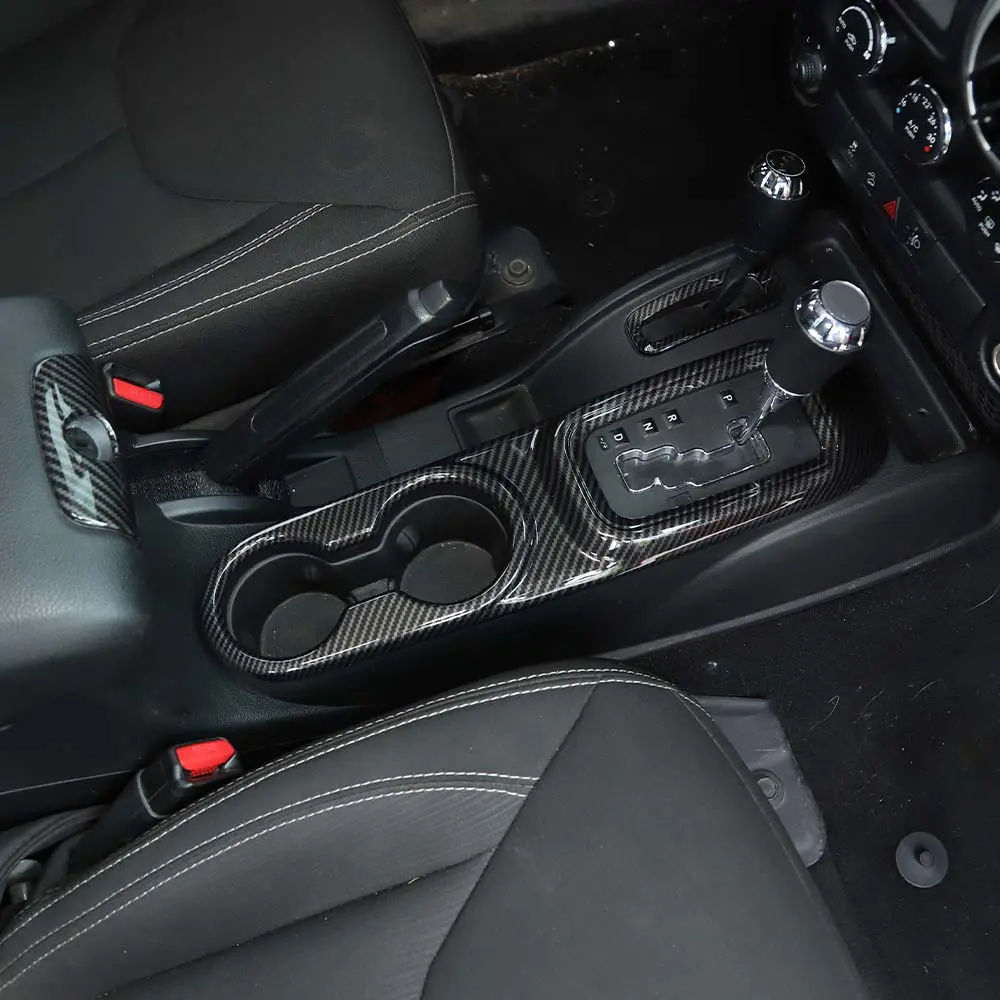 For 2011-2018 Jeep Wrangler JK JKU Center Console Armrest Cup Holder Gear Shift Trim - Image 3