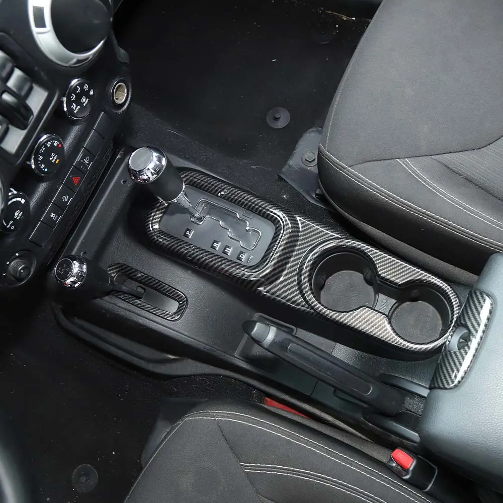 For 2011-2018 Jeep Wrangler JK JKU Center Console Armrest Cup Holder Gear Shift Trim - Image 4