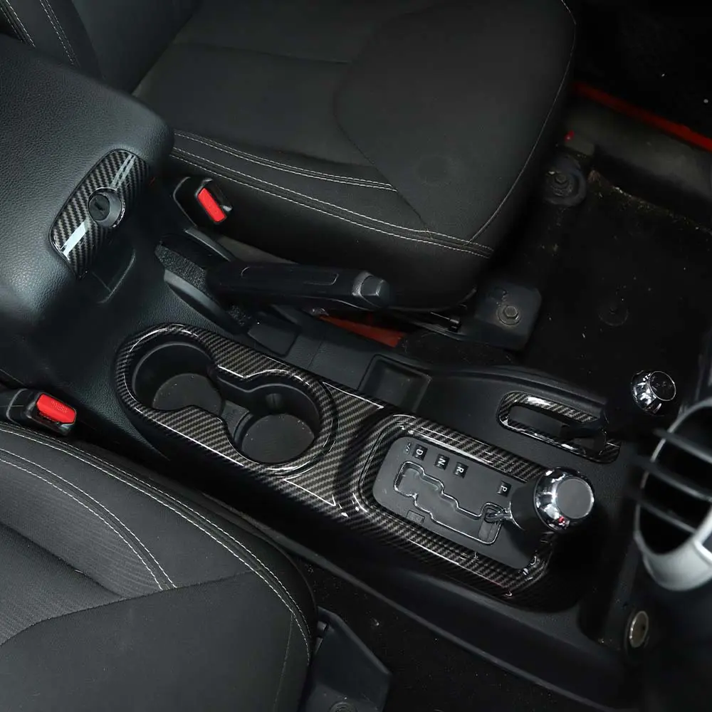 For 2011-2018 Jeep Wrangler JK JKU Center Console Armrest Cup Holder Gear Shift Trim - Image 5