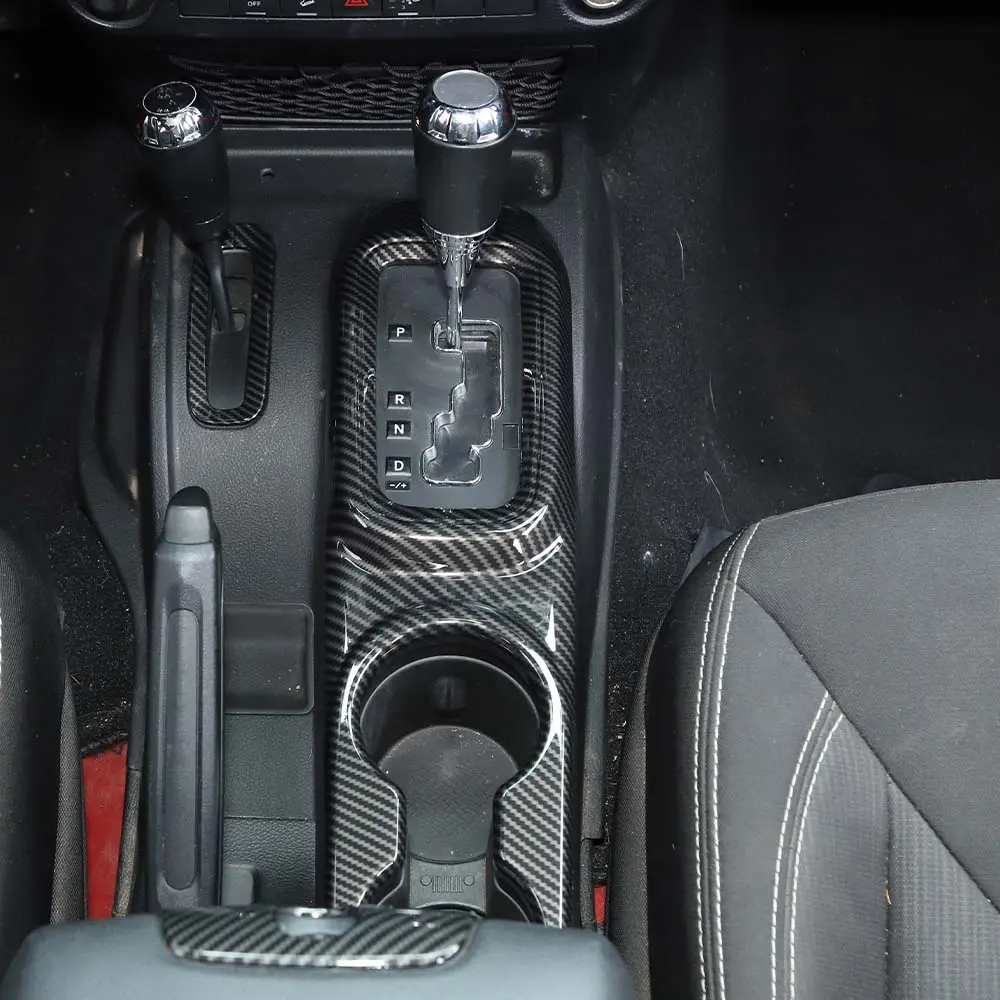 For 2011-2018 Jeep Wrangler JK JKU Center Console Armrest Cup Holder Gear Shift Trim - Image 6