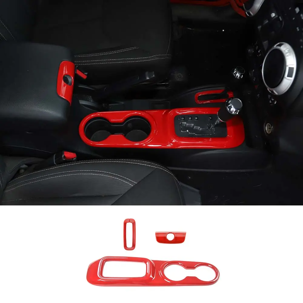 For 2011-2018 Jeep Wrangler JK JKU Center Console Armrest Cup Holder Gear Shift Trim - Image 9