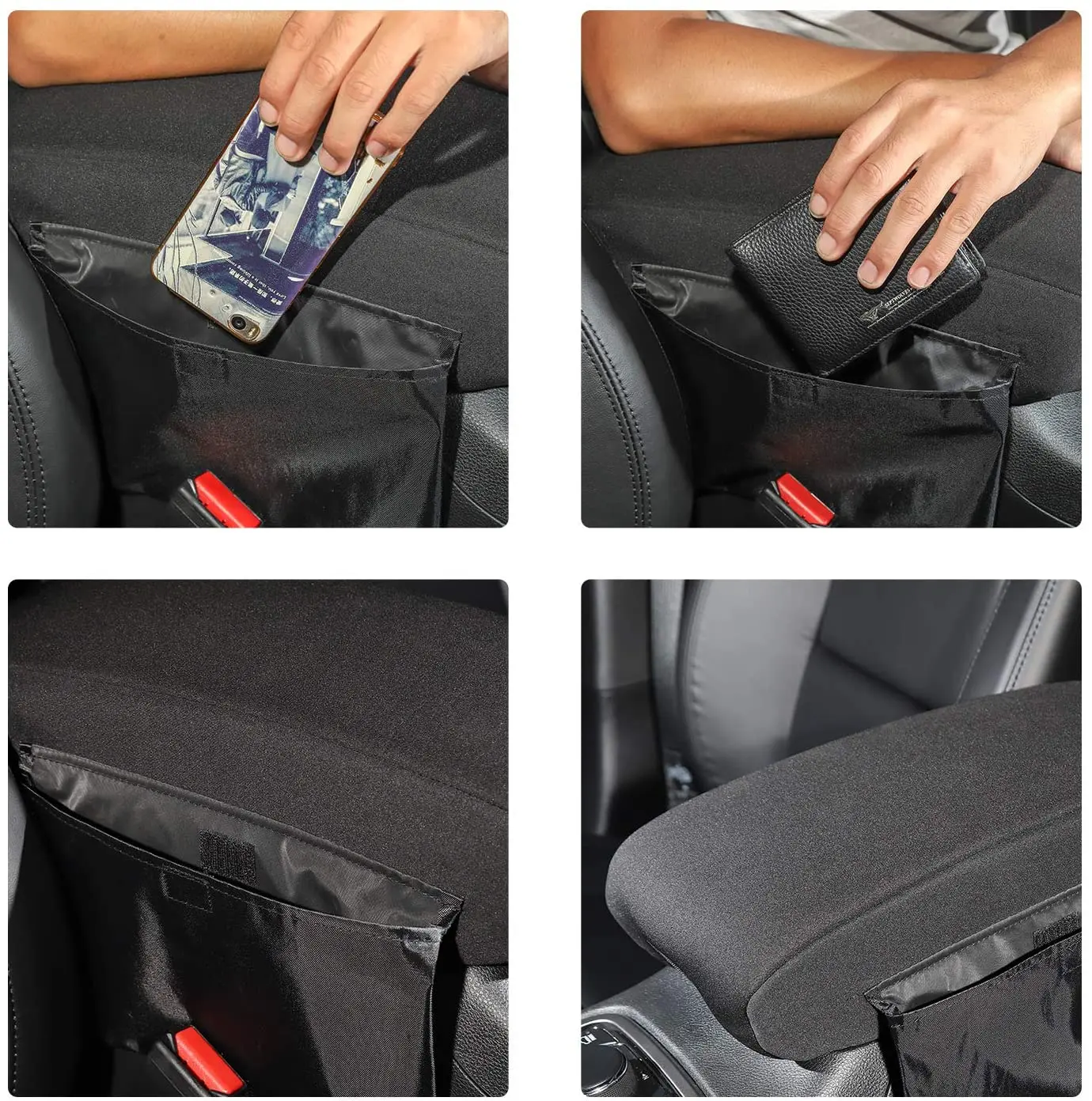 For 2011-2021 Jeep Grand Cherokee WK2 Center Armrest Pad Cover with Storage Bag - Image 4