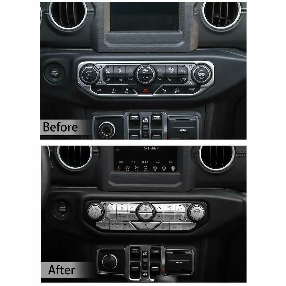 For 2018+ Jeep Wrangler JL JLU Center Console Button Decorative Cover Trim - Image 2