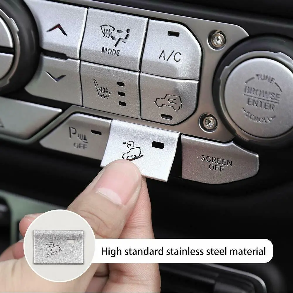 For 2018+ Jeep Wrangler JL JLU Center Console Button Decorative Cover Trim - Image 5