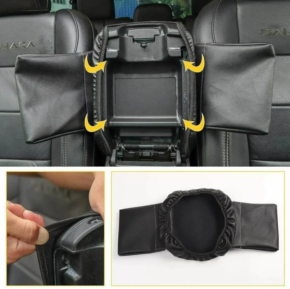 For 2018+ Jeep Wrangler JL JLU & Gladiator JT Center Console Armrest Box Cover Leather Pad with Side Storage Pockets Bag - Image 5