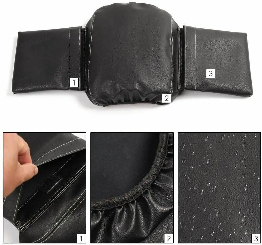 For 2018+ Jeep Wrangler JL JLU & Gladiator JT Center Console Armrest Box Cover Leather Pad with Side Storage Pockets Bag - Image 6