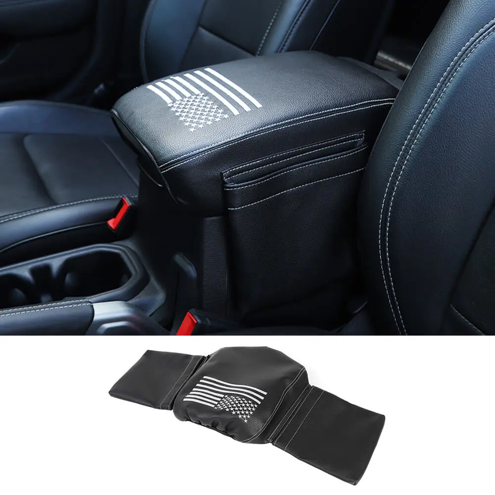 For 2018+ Jeep Wrangler JL JLU & Gladiator JT Center Console Armrest Box Cover Leather Pad with Side Storage Pockets Bag - Image 7