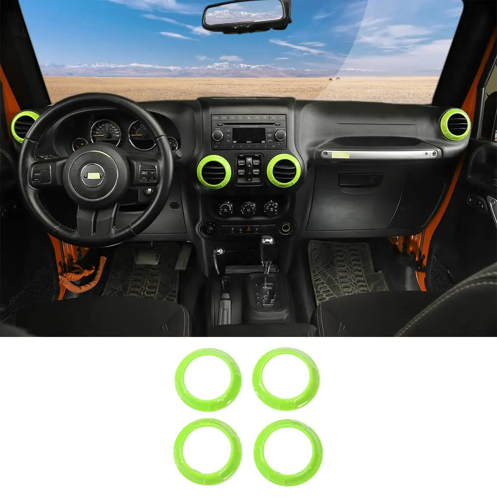 For 2011-2018 Jeep Wrangler JK JKU Center Console Dash Air Conditioner Vent Cover Trim 4PCS - Image 11