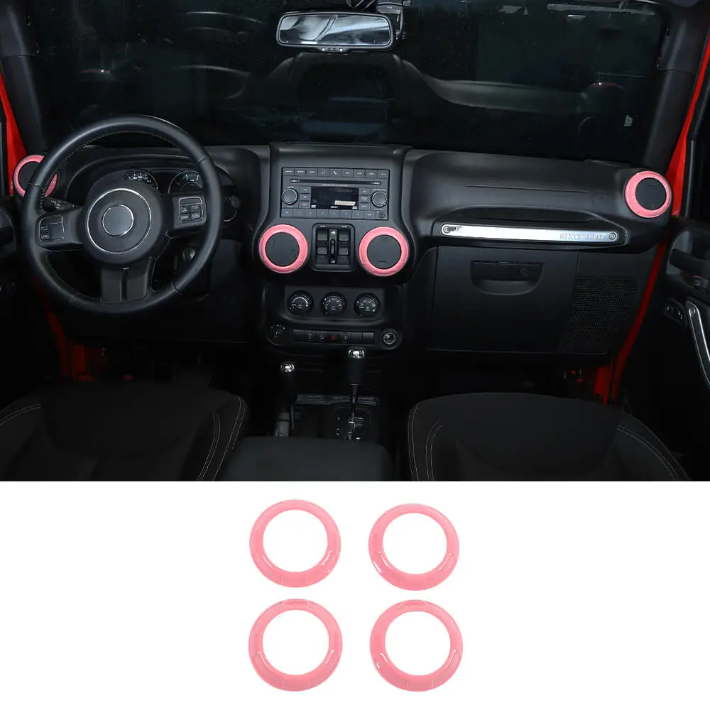 For 2011-2018 Jeep Wrangler JK JKU Center Console Dash Air Conditioner Vent Cover Trim 4PCS - Image 12