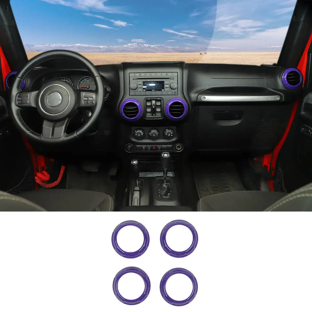 For 2011-2018 Jeep Wrangler JK JKU Center Console Dash Air Conditioner Vent Cover Trim 4PCS - Image 13