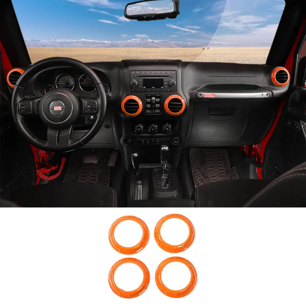 For 2011-2018 Jeep Wrangler JK JKU Center Console Dash Air Conditioner Vent Cover Trim 4PCS - Image 14