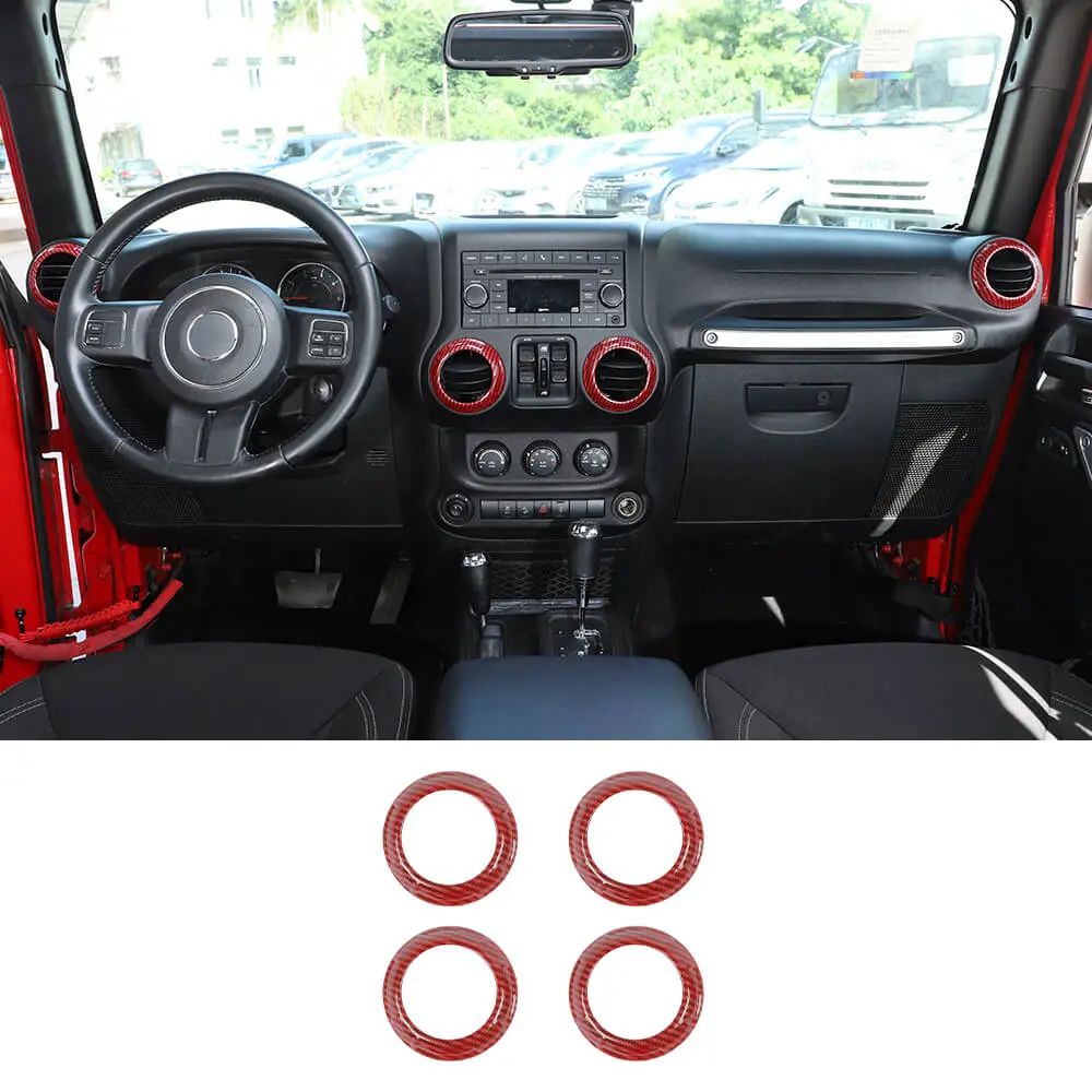 For 2011-2018 Jeep Wrangler JK JKU Center Console Dash Air Conditioner Vent Cover Trim 4PCS - Image 15
