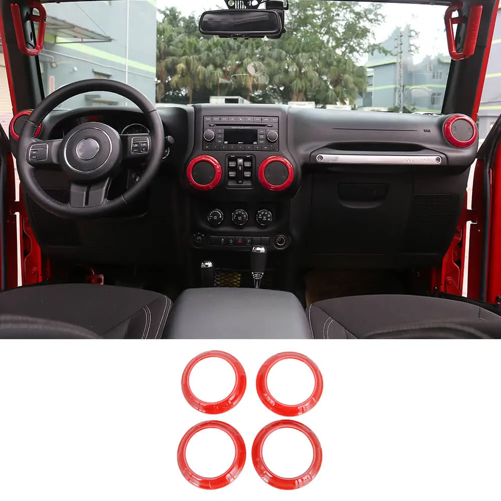 For 2011-2018 Jeep Wrangler JK JKU Center Console Dash Air Conditioner Vent Cover Trim 4PCS - Image 17