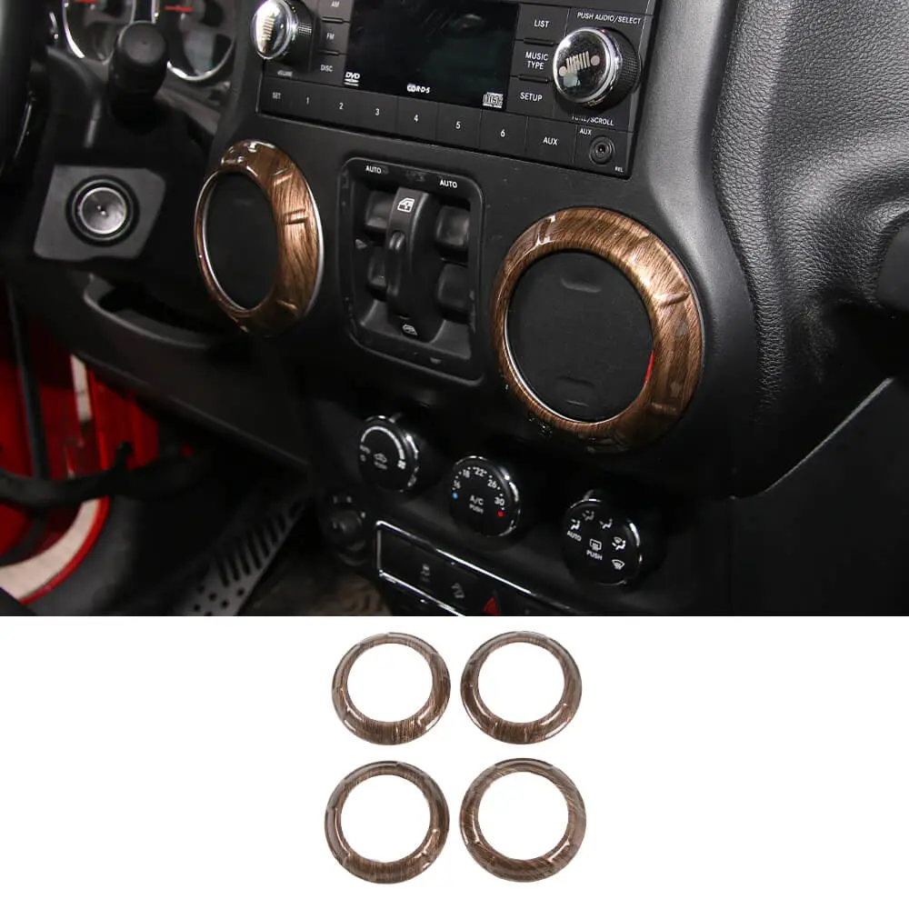 For 2011-2018 Jeep Wrangler JK JKU Center Console Dash Air Conditioner Vent Cover Trim 4PCS - Image 19