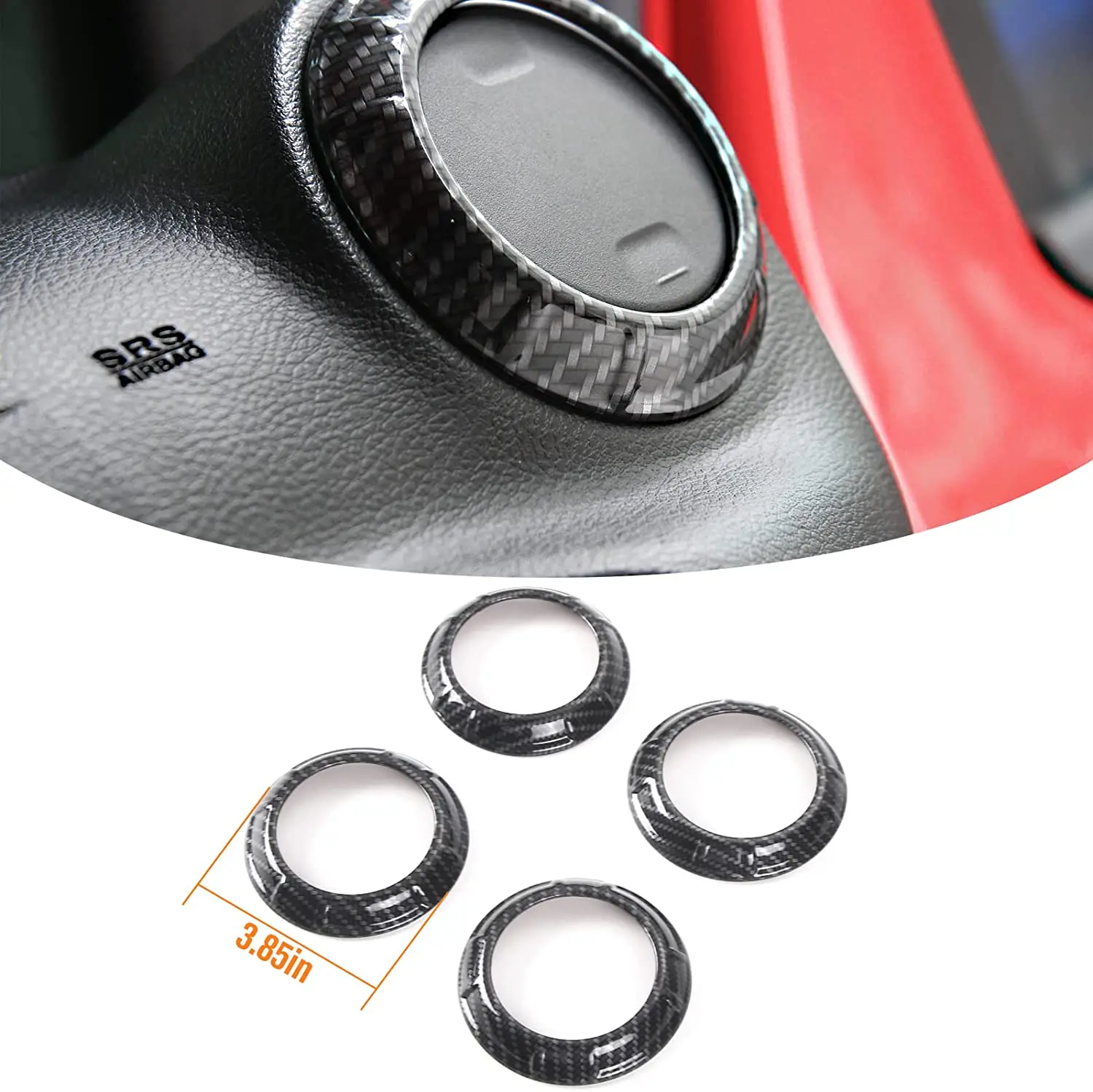 For 2011-2018 Jeep Wrangler JK JKU Center Console Dash Air Conditioner Vent Cover Trim 4PCS - Image 3