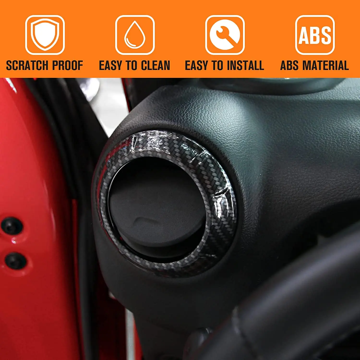 For 2011-2018 Jeep Wrangler JK JKU Center Console Dash Air Conditioner Vent Cover Trim 4PCS - Image 4