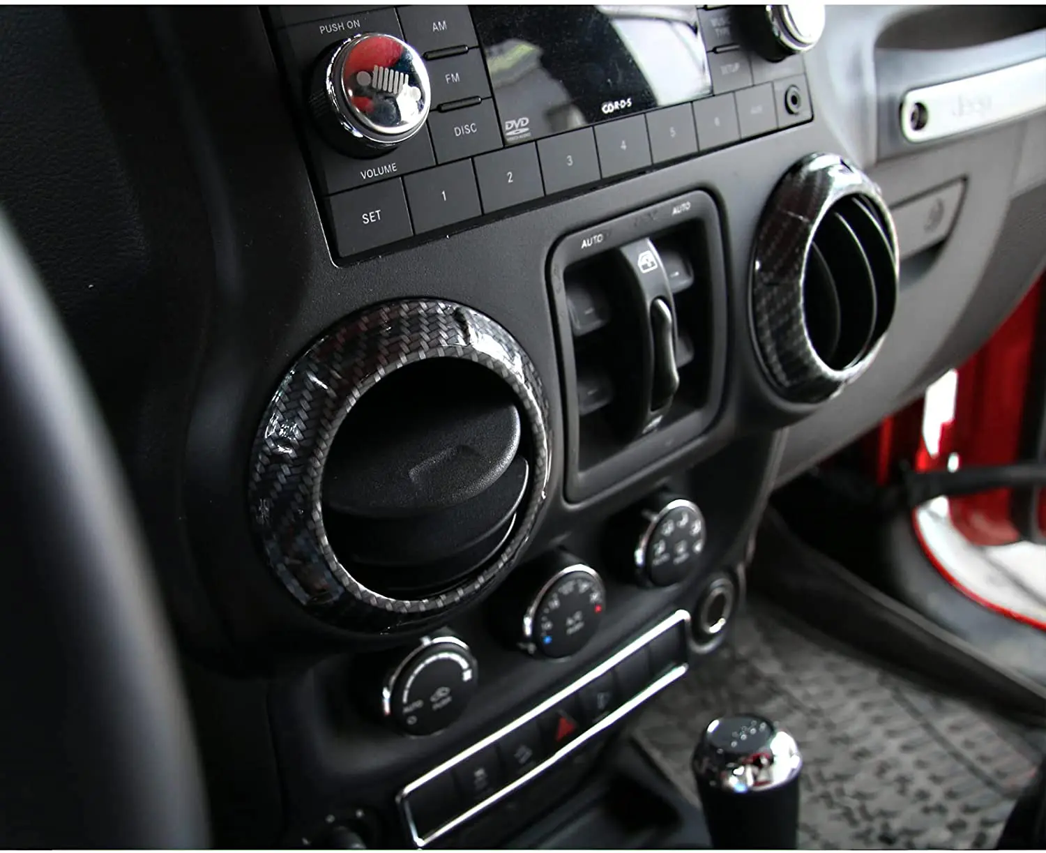 For 2011-2018 Jeep Wrangler JK JKU Center Console Dash Air Conditioner Vent Cover Trim 4PCS - Image 5