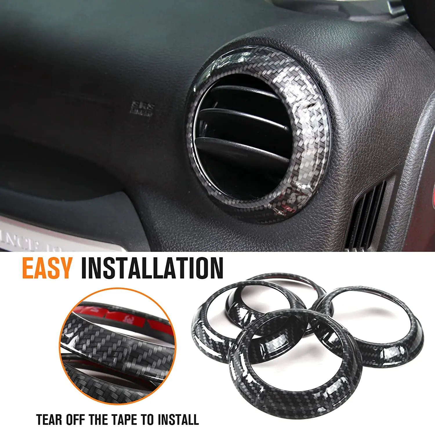 For 2011-2018 Jeep Wrangler JK JKU Center Console Dash Air Conditioner Vent Cover Trim 4PCS - Image 6