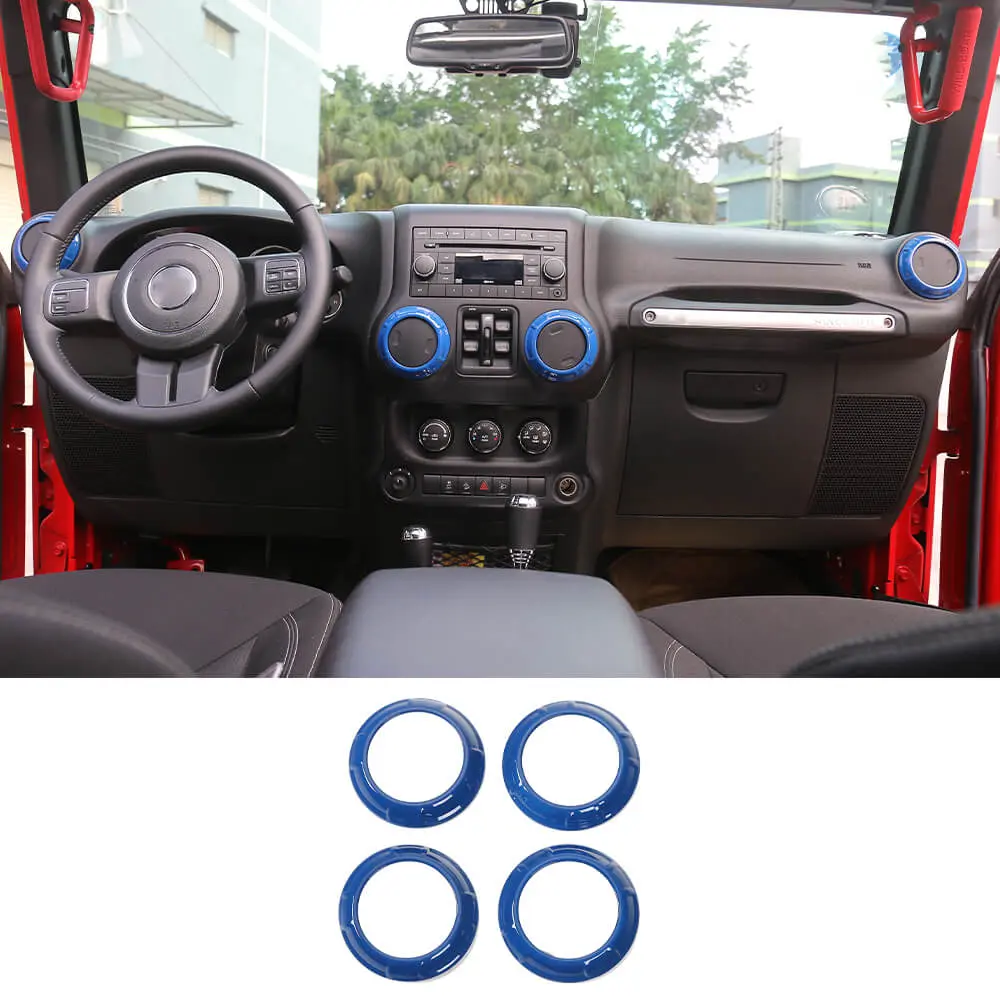 For 2011-2018 Jeep Wrangler JK JKU Center Console Dash Air Conditioner Vent Cover Trim 4PCS - Image 7