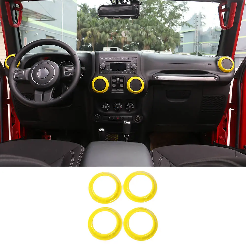 For 2011-2018 Jeep Wrangler JK JKU Center Console Dash Air Conditioner Vent Cover Trim 4PCS - Image 9