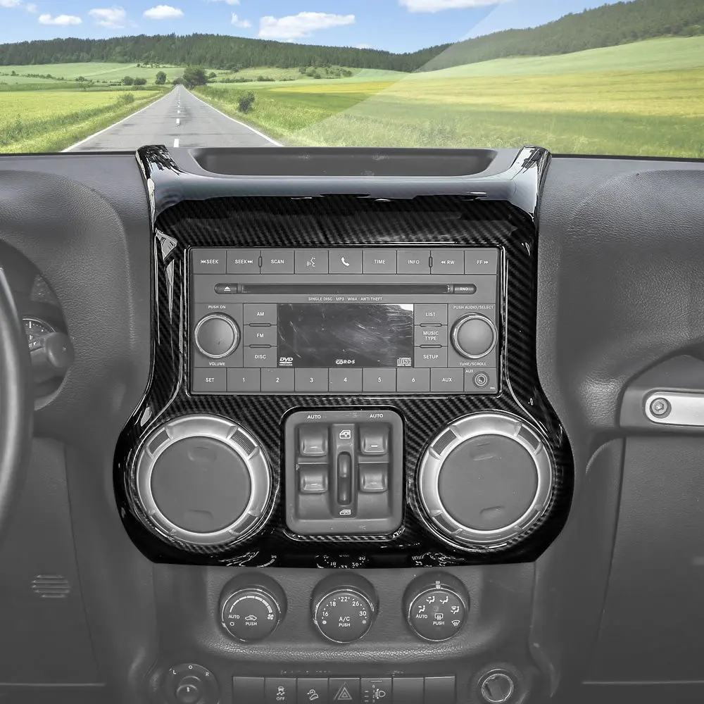 For 2011-2018 Jeep Wrangler JK JKU Center Console Dashboard Control Panel Cover Trim - Image 5