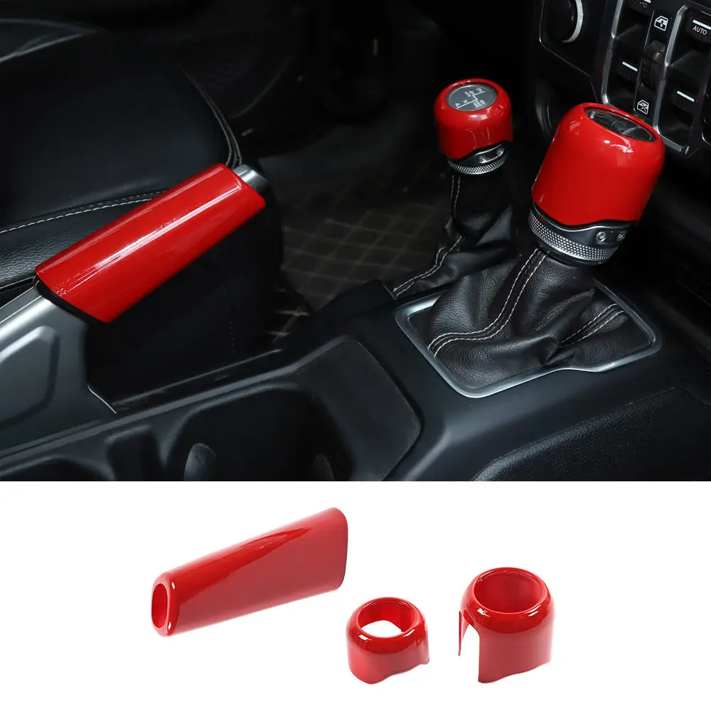 For 2018+ Jeep Wrangler JL, JLU & Gladiator JT Handbrake, 4WD, and Gear Shift Knob Trim Cover – Interior Accent Kit - Image 10
