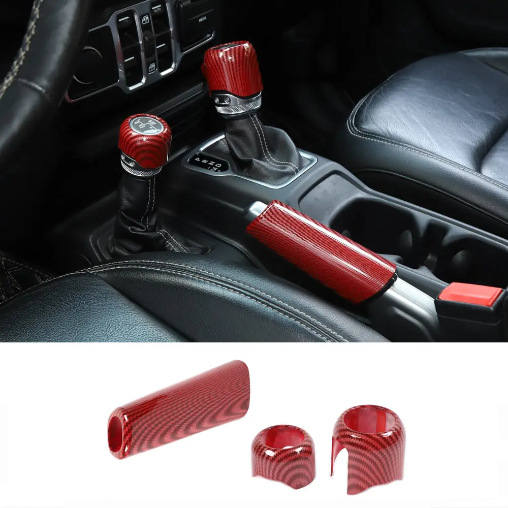 For 2018+ Jeep Wrangler JL, JLU & Gladiator JT Handbrake, 4WD, and Gear Shift Knob Trim Cover – Interior Accent Kit - Image 11