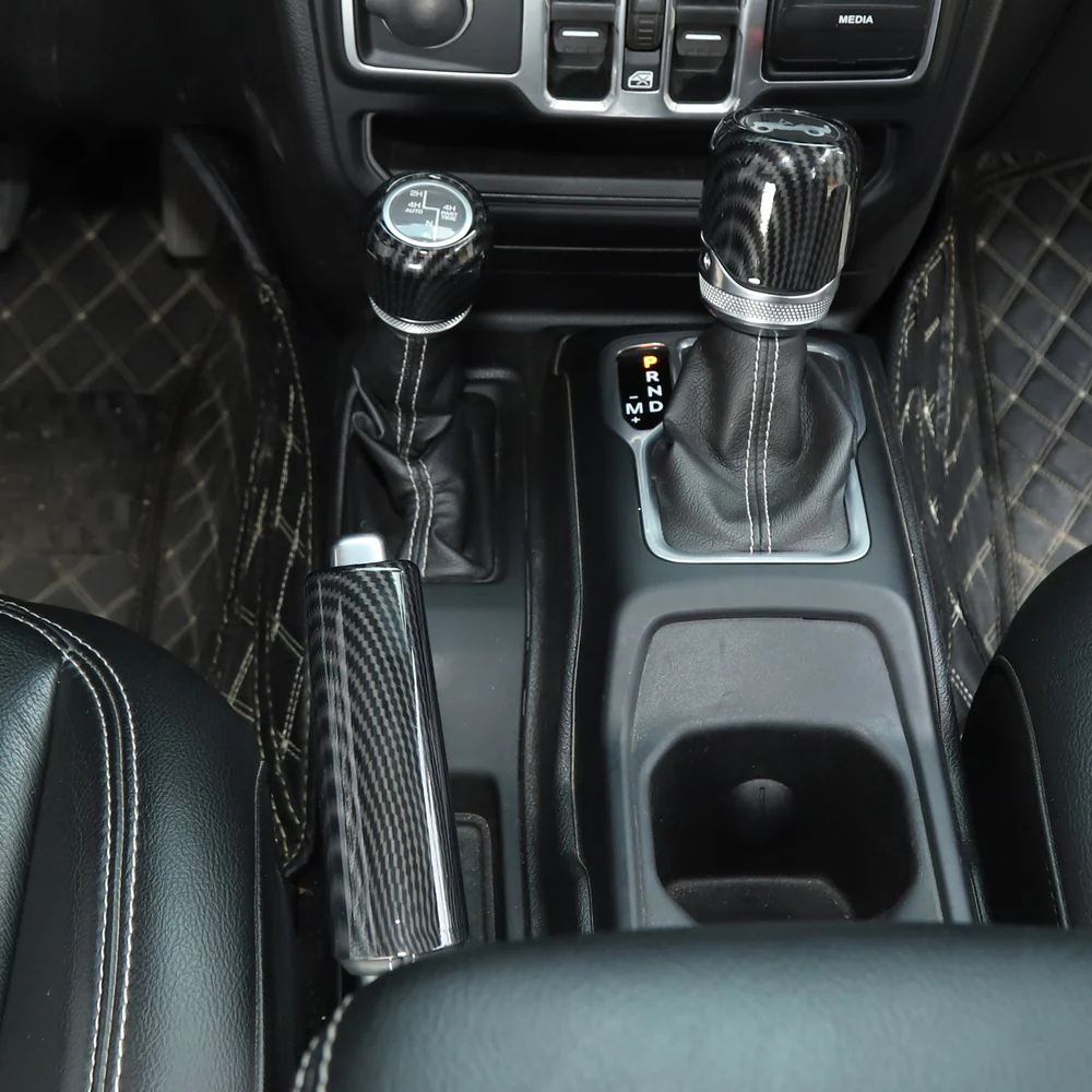 For 2018+ Jeep Wrangler JL, JLU & Gladiator JT Handbrake, 4WD, and Gear Shift Knob Trim Cover – Interior Accent Kit - Image 4
