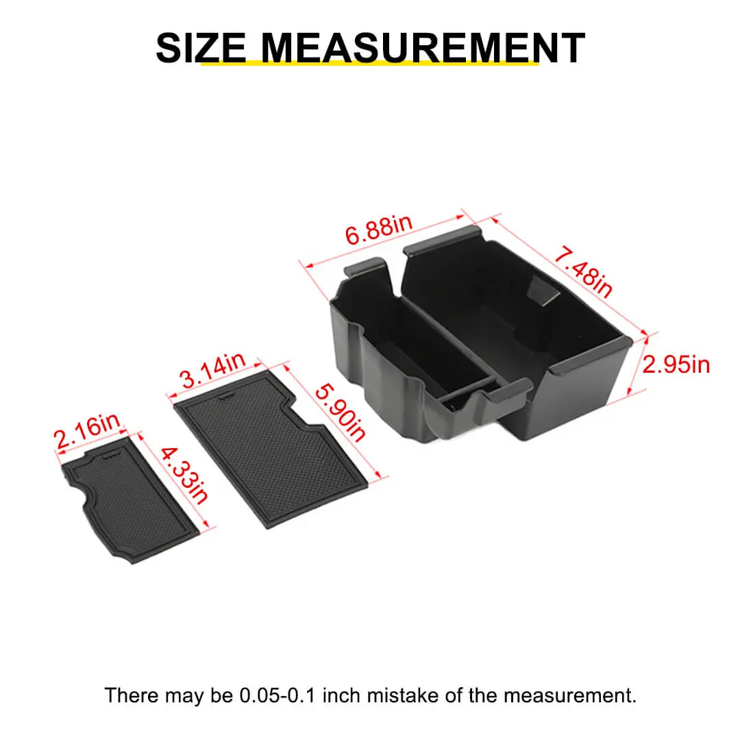 For 2018+ Jeep Wrangler JL JLU Center Console Organizer Tray Armrest Storage Box Divider - Image 12