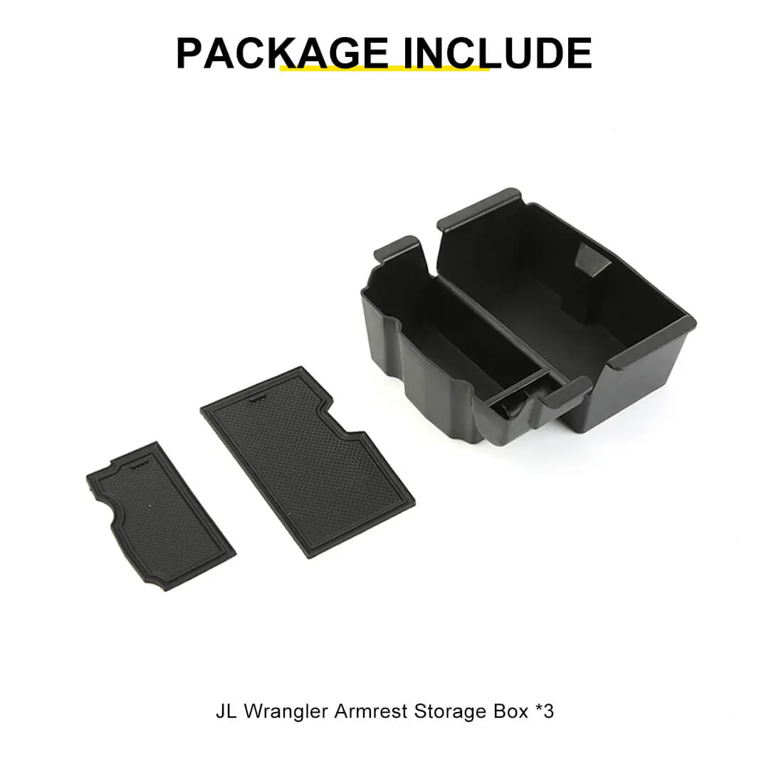 For 2018+ Jeep Wrangler JL JLU Center Console Organizer Tray Armrest Storage Box Divider - Image 13