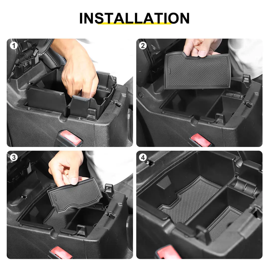 For 2018+ Jeep Wrangler JL JLU Center Console Organizer Tray Armrest Storage Box Divider - Image 8