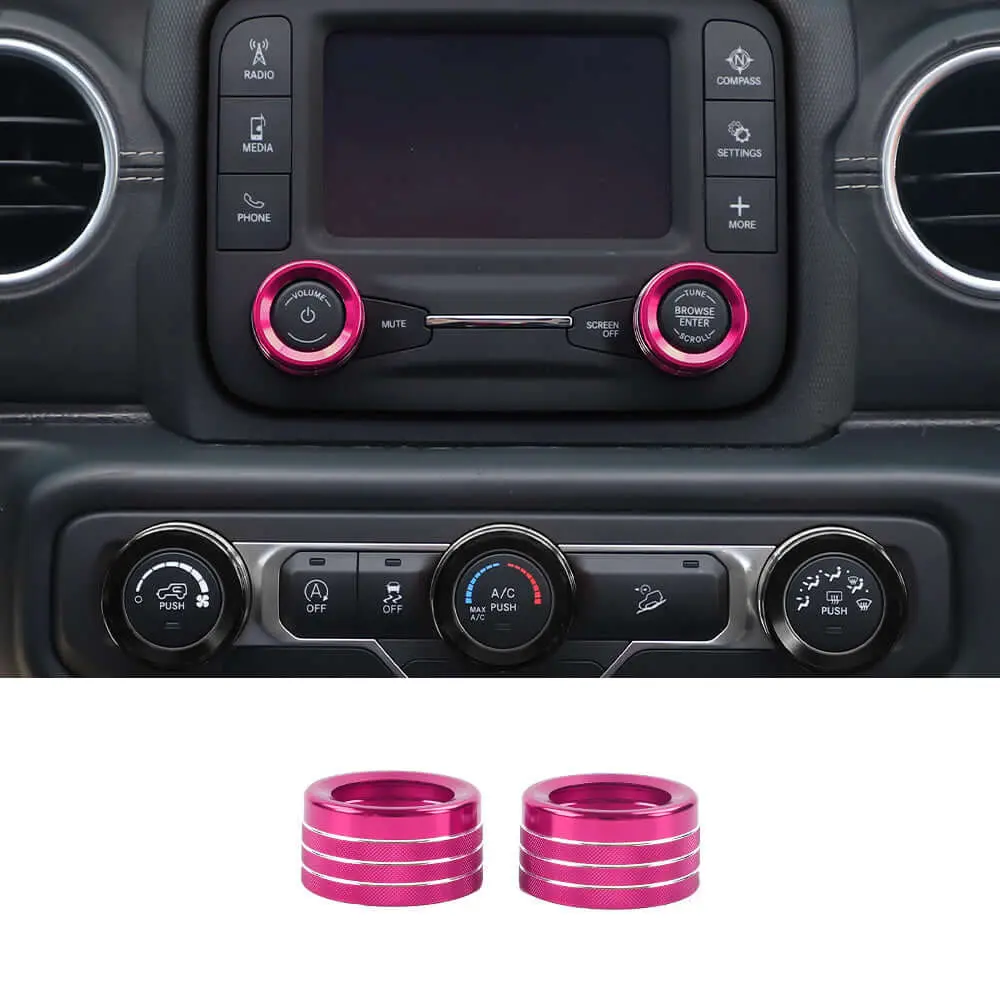 For 2018+ Jeep Wrangler JL JLU & Gladiator JT Center Console Small Screen Switch Knob Ring Trim - Image 11