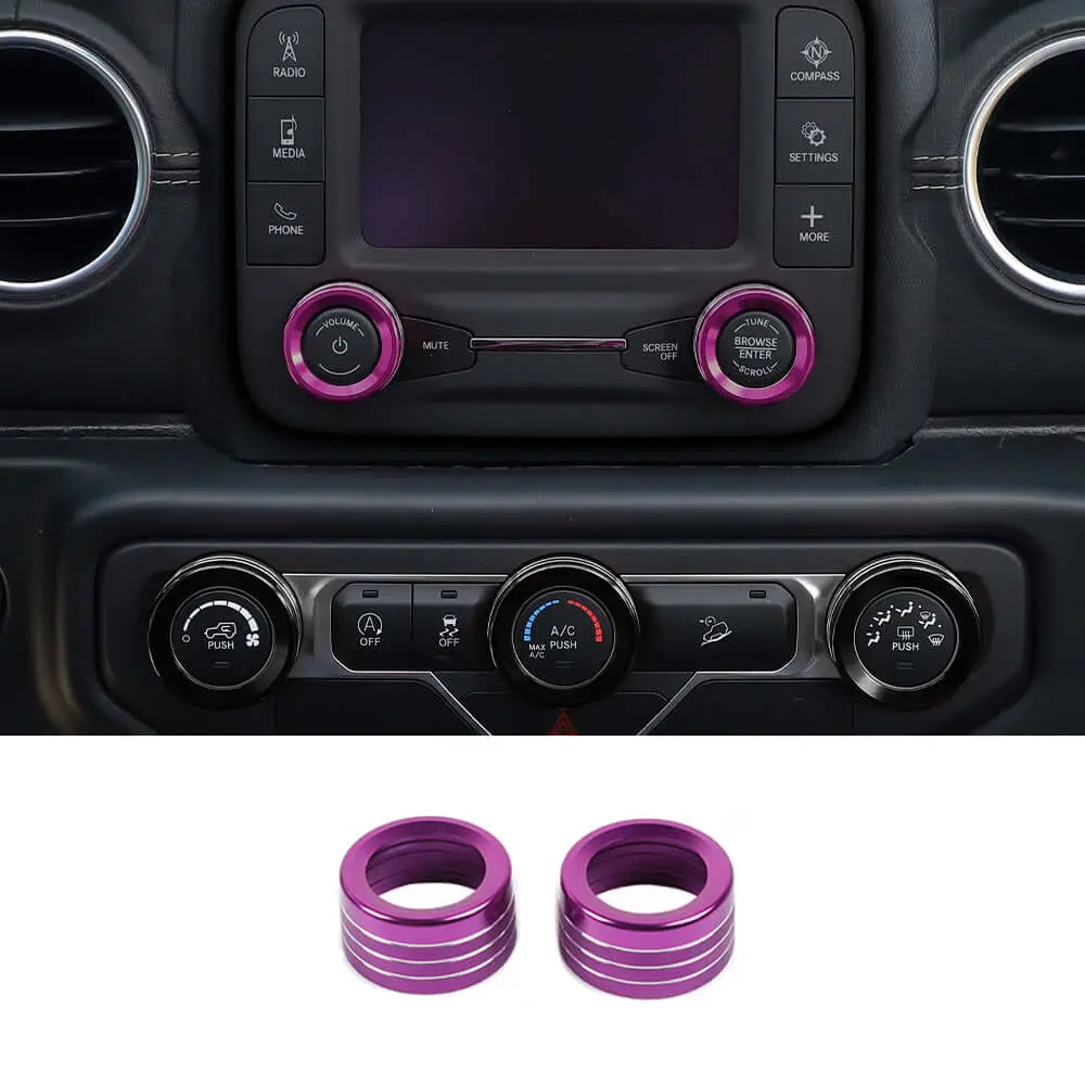 For 2018+ Jeep Wrangler JL JLU & Gladiator JT Center Console Small Screen Switch Knob Ring Trim - Image 13
