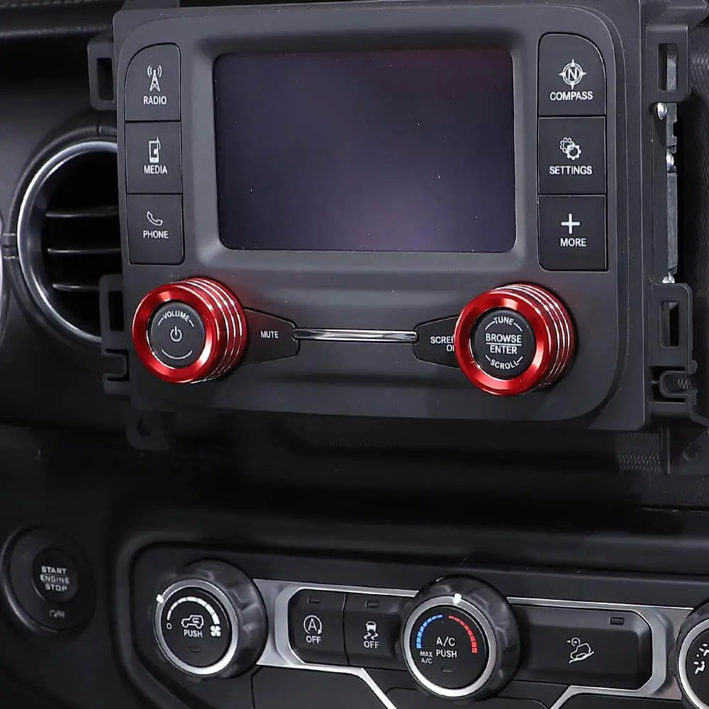 For 2018+ Jeep Wrangler JL JLU & Gladiator JT Center Console Small Screen Switch Knob Ring Trim - Image 3