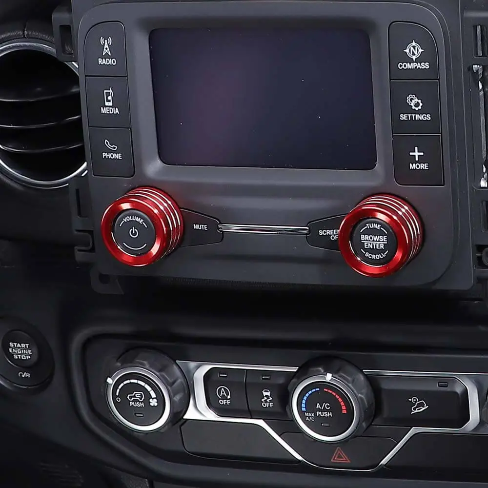 For 2018+ Jeep Wrangler JL JLU & Gladiator JT Center Console Small Screen Switch Knob Ring Trim - Image 4