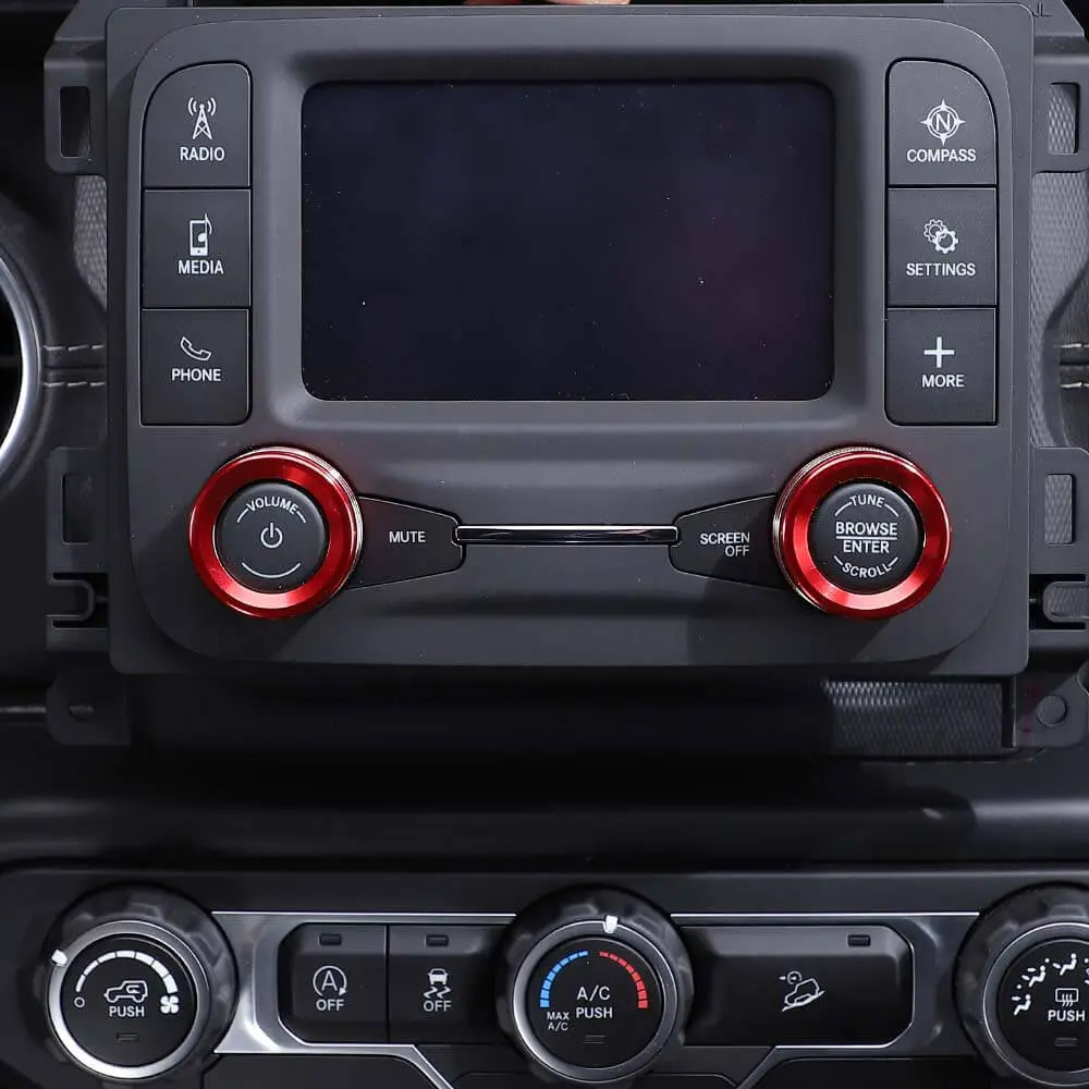 For 2018+ Jeep Wrangler JL JLU & Gladiator JT Center Console Small Screen Switch Knob Ring Trim - Image 6