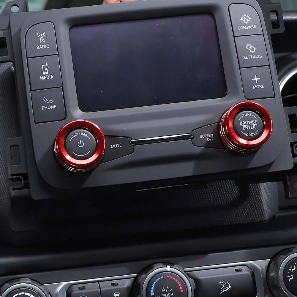 For 2018+ Jeep Wrangler JL JLU & Gladiator JT Center Console Small Screen Switch Knob Ring Trim - Image 7