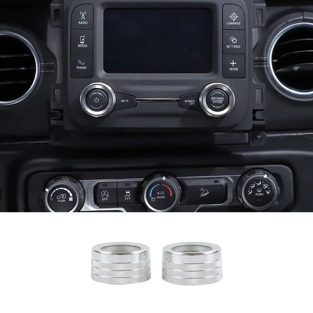 For 2018+ Jeep Wrangler JL JLU & Gladiator JT Center Console Small Screen Switch Knob Ring Trim - Image 9
