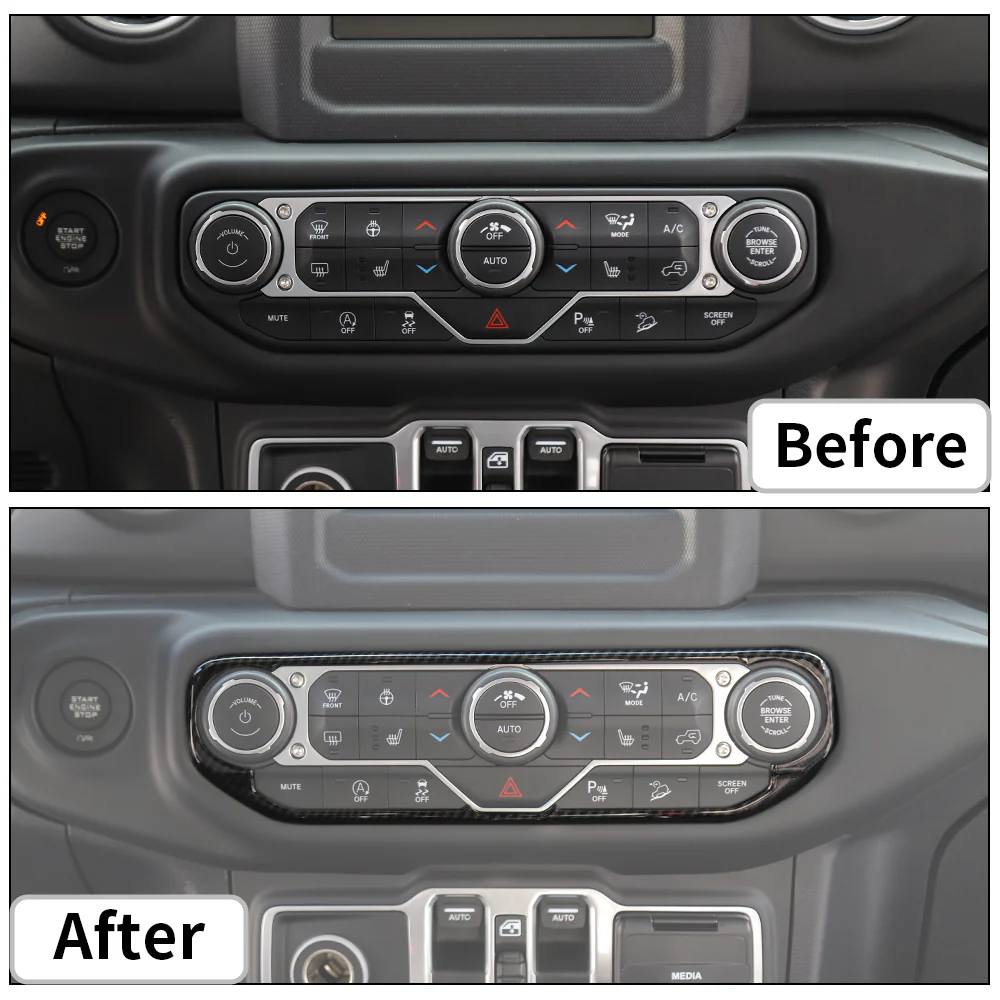 For 2018-2023 Jeep Wrangler JL JLU & Gladiator JT Center Control Air Conditioner Switch Trim Frame - Image 3