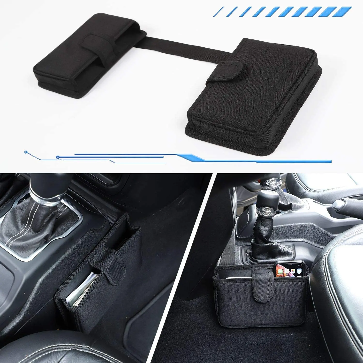 For 2018+ Jeep Wrangler JL JLU, Gladiator JT Center Console Gear Shift Storage Bag Organizer - Image 5