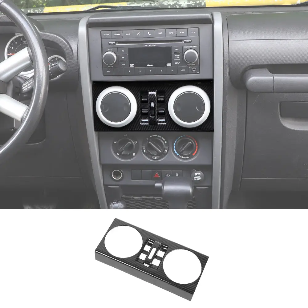 For 2007-2010 Jeep Wrangler JK JKU Central Control Window Button Panel Trim Cover